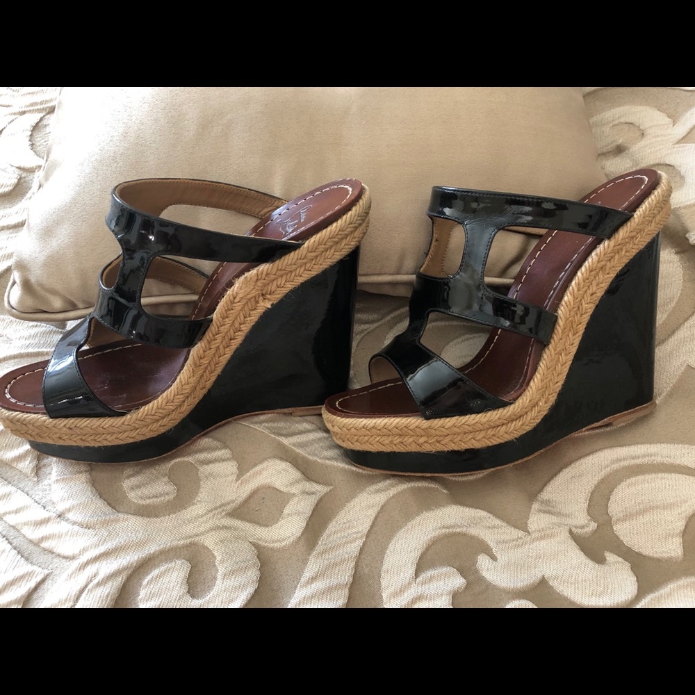 Louboutin Platform Wedge Sandal Espadrille